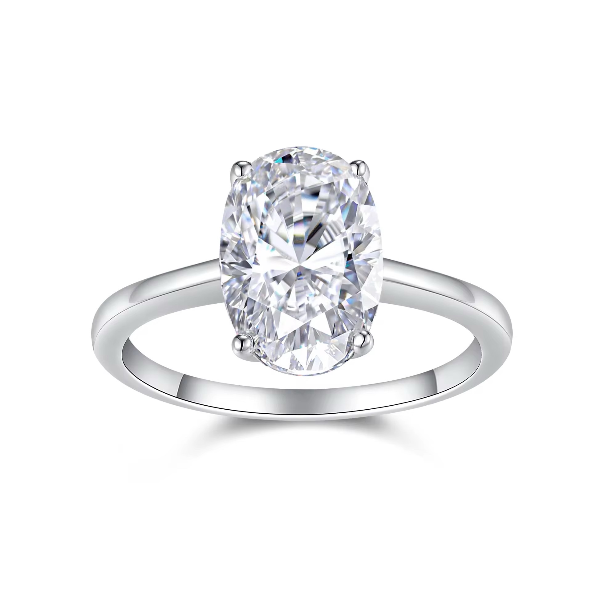 Bague solitaire Oval Moissanite de 4,5 carats
