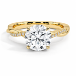 Bague brilliant rond torsadée de 2 carats