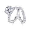 Set de bagues solitaire ronde en moissanite de 5 carats