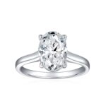 Bague solitaire oval 3ct+