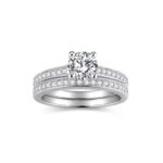 Set de deux bagues solitaire 2ct